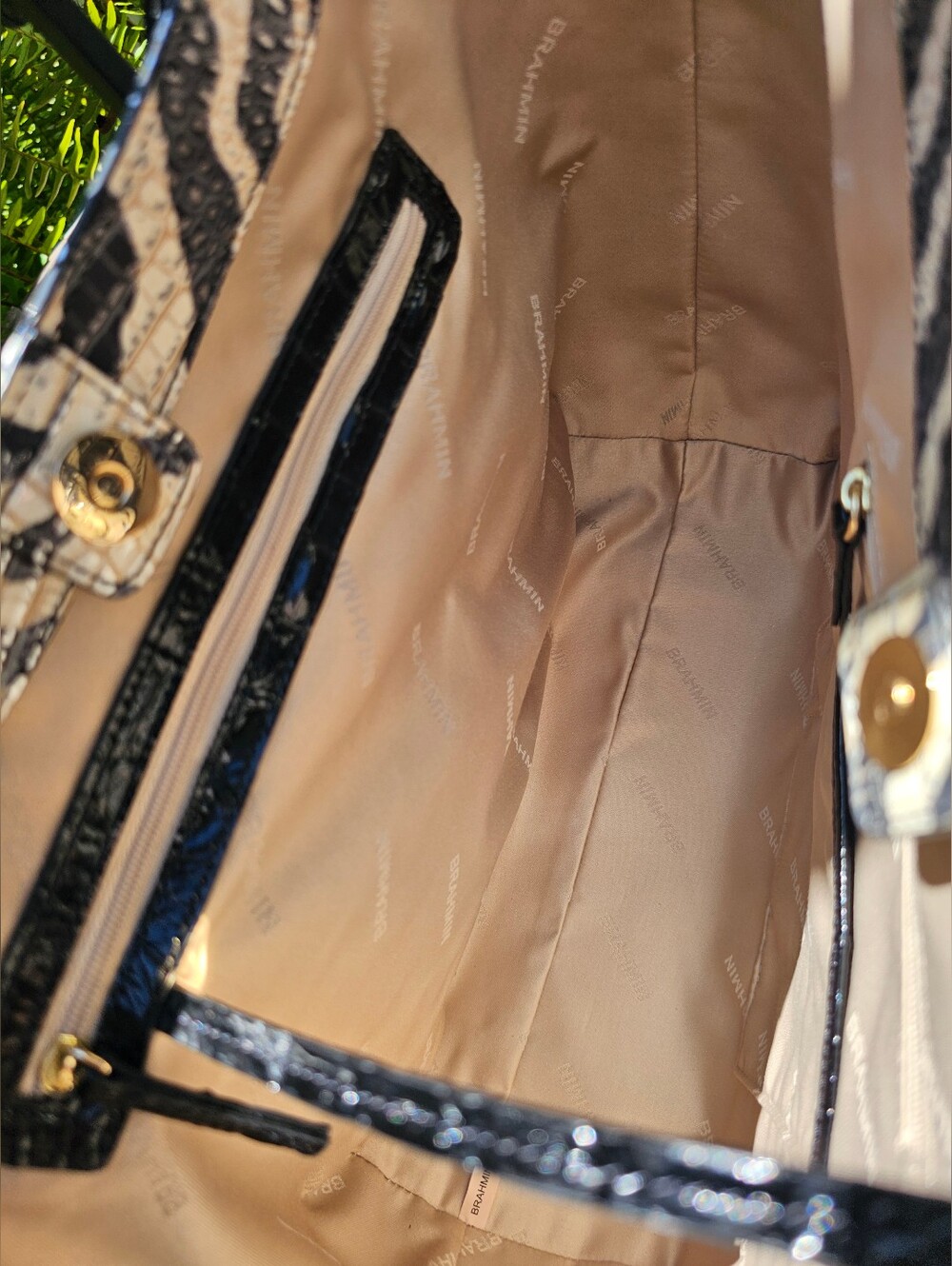 NWT Brahmin Aliza Everlasting Encore Tote Zebra Animal Print Leather - Picture 6 of 9